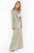 Irwin Pants ~ Moss Green Luxe Satin(XS)