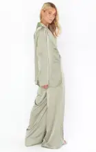 Irwin Pants ~ Moss Green Luxe Satin(XS)