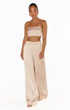 Irwin Pants ~ Champagne Luxe Satin(XXS)