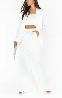 Irwin Pants ~ Ivory Luxe Satin(XXS)