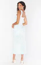 Eden Midi Dress ~ White Sparkle Sequins(XXS)