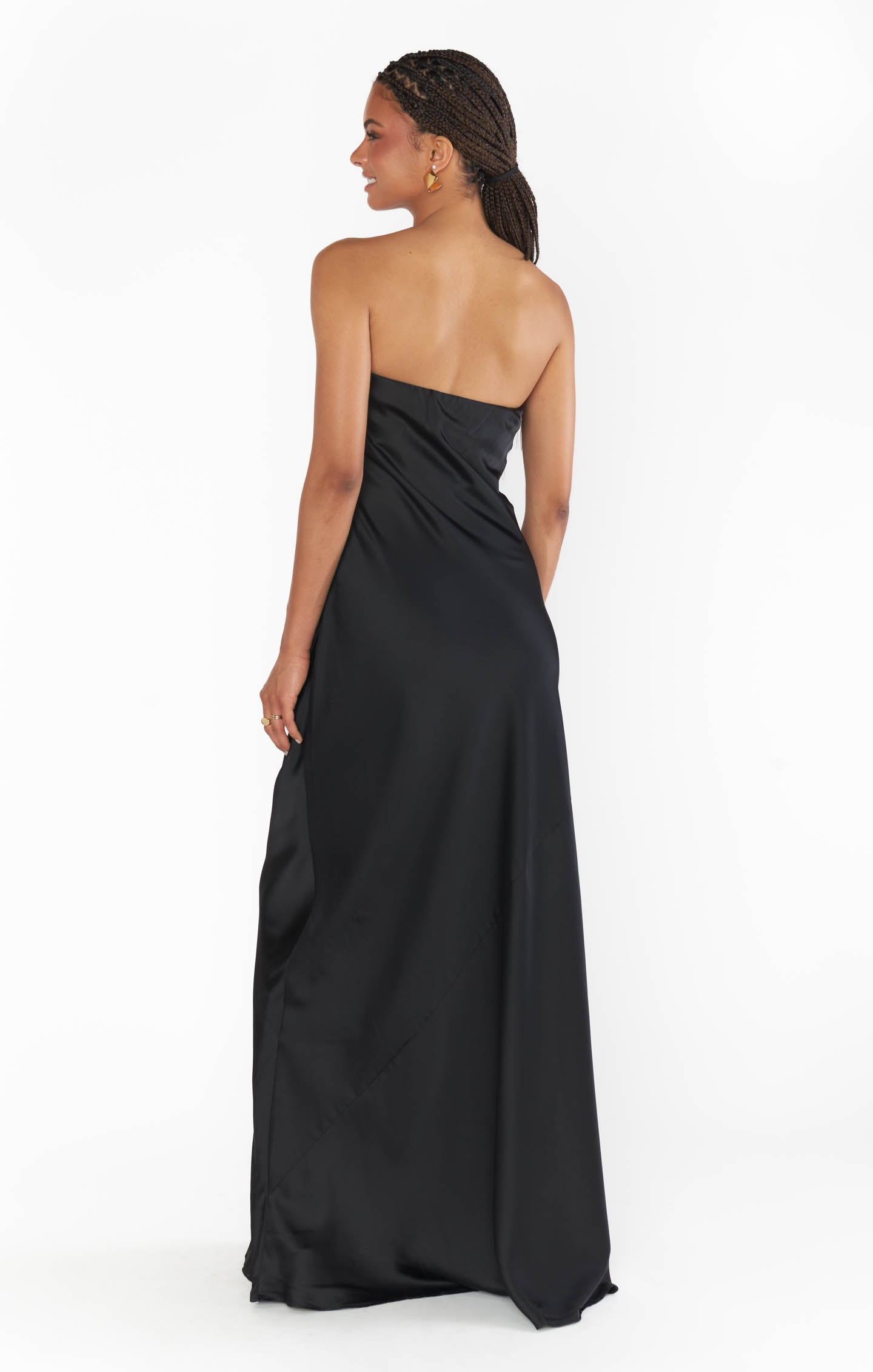 Taylor Tube Maxi Dress ~ Black Luxe Satin(XXS)