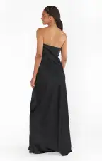 Taylor Tube Maxi Dress ~ Black Luxe Satin(XXS)