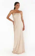 Taylor Tube Maxi Dress ~ Champagne Luxe Satin(XXS)