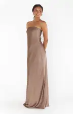 Taylor Tube Maxi Dress ~ Dune Luxe Satin(XXS)
