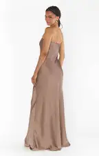 Taylor Tube Maxi Dress ~ Dune Luxe Satin(XXS)