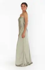 Taylor Tube Maxi Dress ~ Moss Green Luxe Satin(XXS)