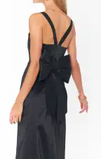 Charlotte Bow Dress ~ Black Taffeta(XXS)