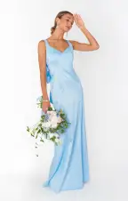 Charlotte Bow Dress ~ Light Blue Taffeta(XXS)