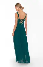 Clarissa Corset Dress ~ Emerald Chiffon(XXS)