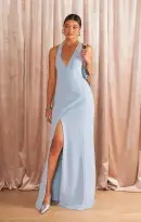 Rachel Maxi Dress ~ Steel Blue Stretch(XXS)