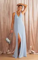Rachel Maxi Dress ~ Steel Blue Stretch(XXS)
