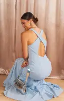 Rachel Maxi Dress ~ Steel Blue Stretch(XXS)