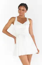 Simone Mini Dress ~ White Taffeta(XXS)