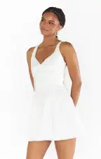 Simone Mini Dress ~ White Taffeta(XXS)