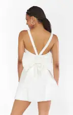 Simone Mini Dress ~ White Taffeta(XXS)