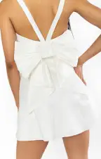 Simone Mini Dress ~ White Taffeta(XXS)