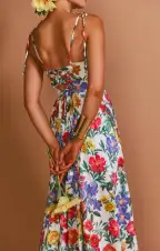 Juliet Maxi Dress ~ Charm Peony White Taffeta(XS)