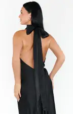 Lisa Maxi Dress ~ Black Luxe Satin(XXS)