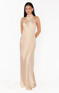 Lisa Maxi Dress ~ Champagne Luxe Satin(XXS)