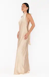 Lisa Maxi Dress ~ Champagne Luxe Satin(XXS)