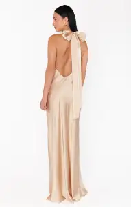 Lisa Maxi Dress ~ Champagne Luxe Satin(XXS)