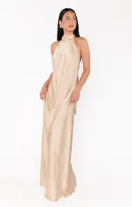 Lisa Maxi Dress ~ Champagne Luxe Satin(XXS)