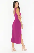 Eden Midi Dress ~ Fuchsia Rose Stretch Crepe(XS)