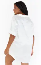 Slumber PJ Set ~ White Cheetah Silky(XS)