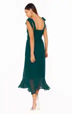 Claire Midi Dress ~ Emerald Chiffon(XXS)