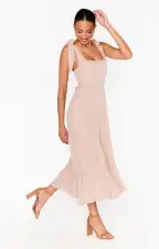 Claire Midi Dress ~ Dusty Blush Crisp(XXS)
