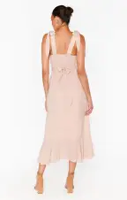 Claire Midi Dress ~ Dusty Blush Crisp(XXS)