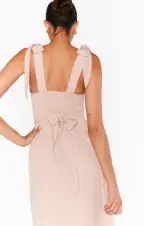 Claire Midi Dress ~ Dusty Blush Crisp(XXS)