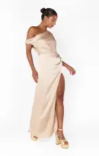 Jodie Dress ~ Champagne Luxe Satin(XXS)