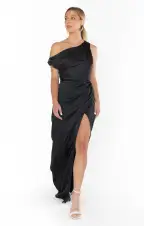 Jodie Dress ~ Black Luxe Satin(XXS)