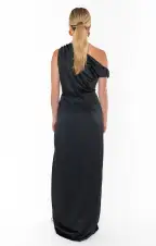 Jodie Dress ~ Black Luxe Satin(XXS)