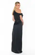 Jodie Dress ~ Black Luxe Satin(XXS)