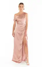 Jodie Dress ~ Rose Gold Luxe Satin(XXS)