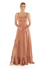 Clarissa Corset Dress ~ Copper Luxe Satin
