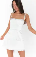 Lady Corset Mini Dress ~ Ivory Luxe Satin(XXS)