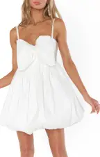 Bubble Bow Mini ~ White Taffeta(XXS)