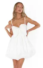 Bubble Bow Mini ~ White Taffeta(XXS)