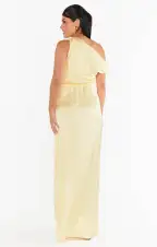 Jodie Dress ~ Pale Yellow Luxe Satin(XXS)