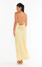 Dani Slip Dress ~ Pale Yellow Luxe Satin(XXS)