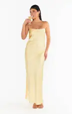 Dani Slip Dress ~ Pale Yellow Luxe Satin(XXS)