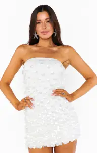 Savvy Tube Dress ~ Shiny Shell Embellishment(XXS)