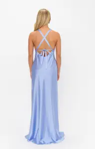 Anderson Maxi Dress ~ Borrowed Blue Luxe Satin(XXS)