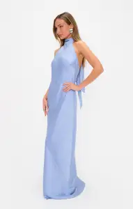 Lisa Maxi Dress ~ Borrowed Blue Luxe Satin(XXS)