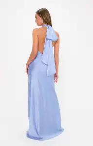 Lisa Maxi Dress ~ Borrowed Blue Luxe Satin(XXS)