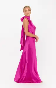 Lisa Maxi Dress ~ Rich Magenta Luxe Satin(XXS)